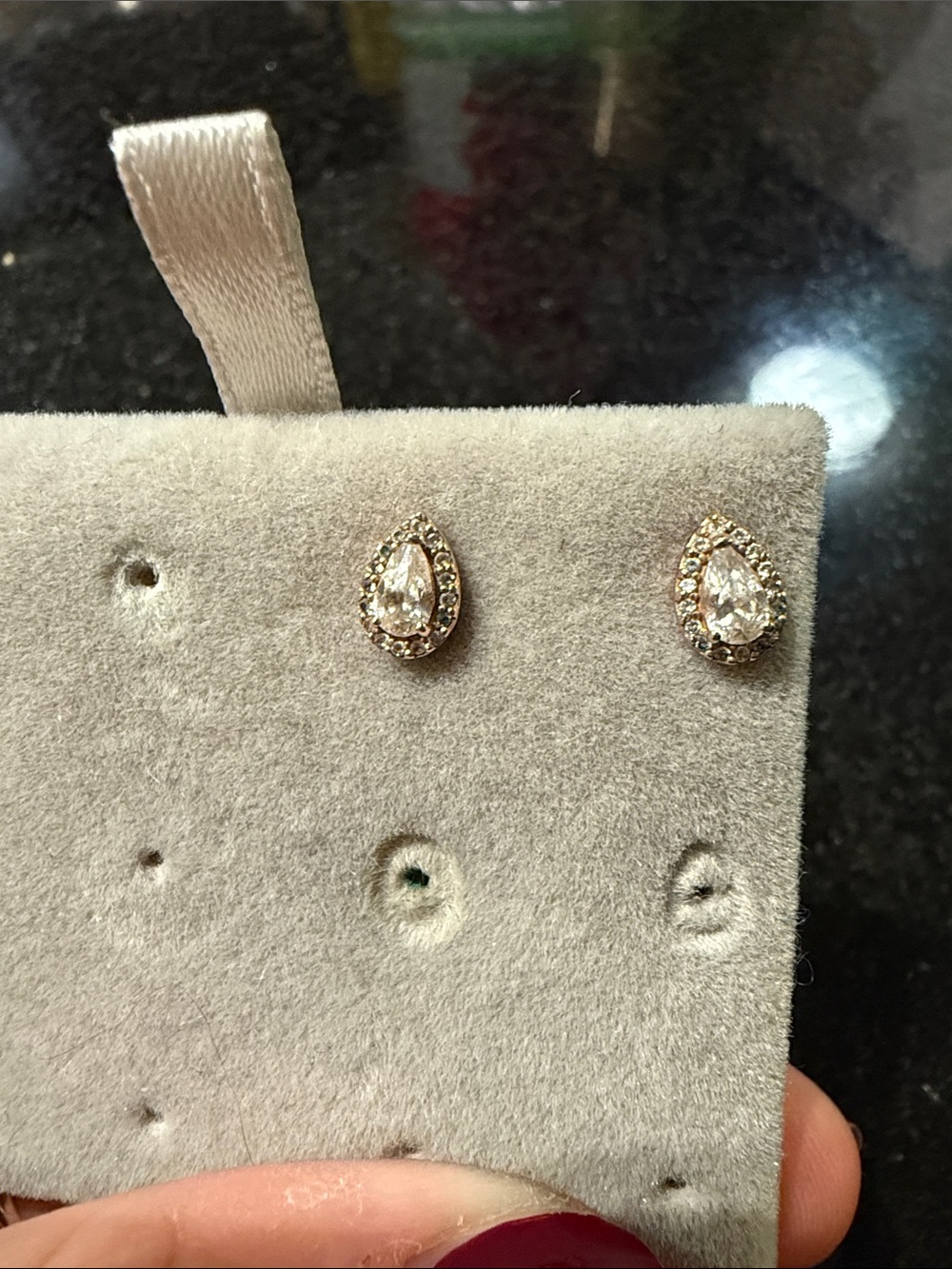 Pandora Gold Teardrop Crystal Halo Stud Earrings